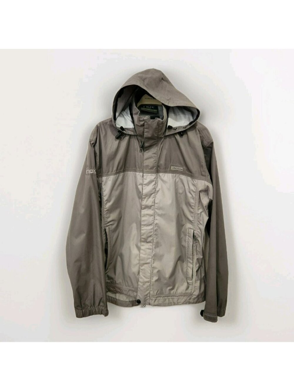 Kathmandu NGX 2.5 Gray Zip Up Hooded Waterproof Rain Jacket Men’s Size Medium